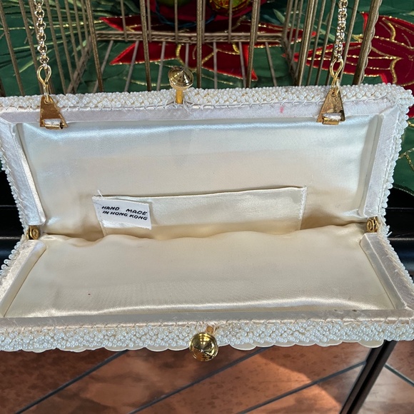 Vintage Something Old Handmade in Hong Kong Bridal Sequin Pearl Clutch B… - Picture 6 of 9